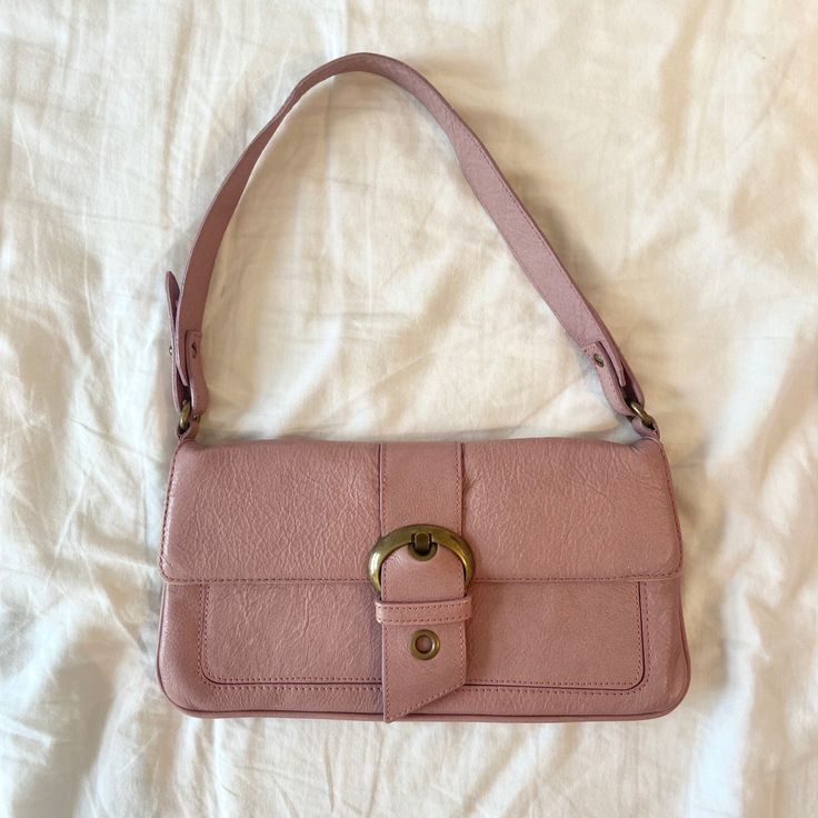 Pink Pastel Shoulder Bag Gold Buckle
