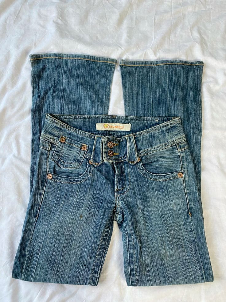 Celana Jeans Flared Y2K Low-Rise